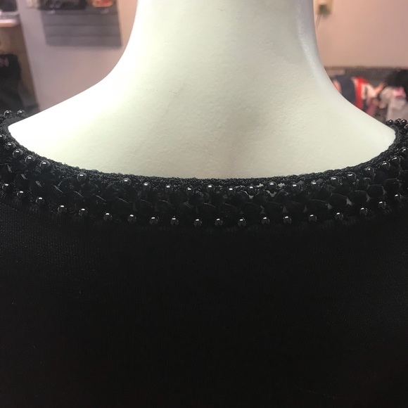 Black Blouse with beaded neckline size XL - Picture 3 of 3